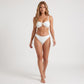3-Piece Bikini Set with Starfish Accent Top High Waist Bottom and Wrap Skirt