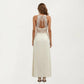 Sleeveless Maxi Dress with Lace Waist Detail Adjustable Straps Flowy Long Skirt Design