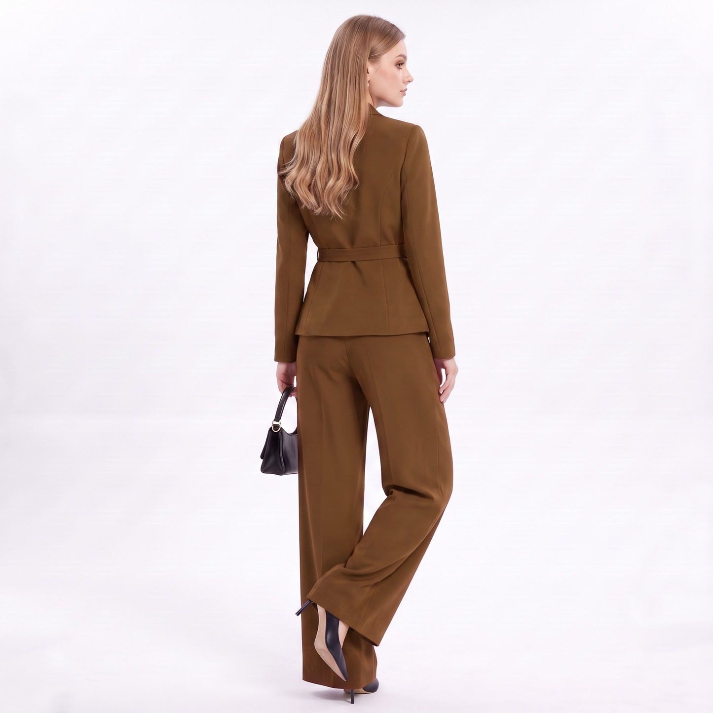 Shawl Collar Blazer and Straight Leg Pants Two Piece Suit Set