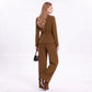 Shawl Collar Blazer and Straight Leg Pants Two Piece Suit Set