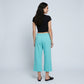 Drawstring Waistband Cropped Wide-Leg Trousers