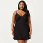 Plus Size Lace Trim Slip Nightgown Adjustable Spaghetti Straps Soft Flowy Sleep Dress Short Chemise