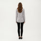 Long Sleeve V-Neck Top with Side Drawstring Ruched Hem