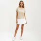 Short Sleeve Textured Knit Top with Crew Neck Ribbed Trim and Relaxed Fit