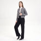 Cropped Crewneck Button-Front Cardigan Sweater