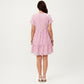 Short Sleeve V Neck Plaid Mini Dress with Tiered Hem Loose Fit Casual Lightweight Summer Dress