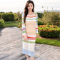 Multicolor Striped Off-Shoulder Knit Dress