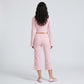 Crossover Waistband Side-Stripe Cropped Wide-Leg Trousers