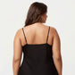Plus Size Satin Slip Nightgown with Adjustable Spaghetti Straps Midi Length Relaxed Fit Sleepwear Dress