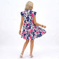 Floral Print Ruffle Sleeve Tiered Mini Dress