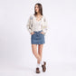 3D Floral Pearl Button Fuzzy Knit Cardigan Sweater