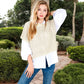 Open Knit Pullover Sweater Vest with Cap Sleeves Ribbed Hem