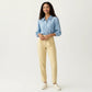 Striped Button Down Blouse with Collared Neckline and Puff Sleeves