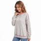 Contrast Piping Long Sleeve Relaxed Sweatshirt