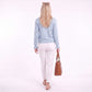 Ruffle Trim Button-Front Knit Cardigan