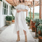 Casual Boho Lantern Sleeve Off Shoulder Fairy Midi Dress