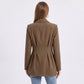 Longline Single Button Blazer with Notched Lapels