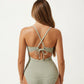 Maternity One-Piece Swimsuit with Ruffle Trim and Front Tie Detail