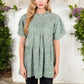 Babydoll Blouse with Ruffled Hem and Loose Fit