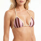 2 Piece Bikini Set with Stripe Print Triangle Top and Boyshort Bottoms