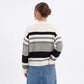 Striped Collared Button Front Knit Cardigan Sweater