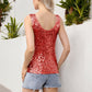 Sleeveless Sequin Tank Top V-Neck Sparkly Party Shirt