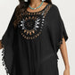 Crochet Medallion Swim Cover Up Dress with Tassel Trim and Relaxed Boho Silhouette