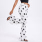 Polka Dot Flare Jeans High Rise Stretch Denim Pants