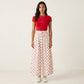 Polka Dot Maxi Skirt Elastic Waist Flowy A Line Long Casual Lightweight Skirt
