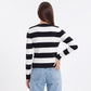 Striped Button-Down Knit Cardigan Sweater