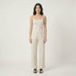 2-Piece Floral Cami Top and Wide Leg Pants Sleepwear Lounge Set with Slim Straps and Relaxed Soft Knit Fit