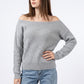 Off Shoulder Ribbed Knit Pullover Sweater
