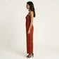 Sleeveless Polka Dot Wide Leg Jumpsuit with Spaghetti Straps Smocked Bodice Relaxed Fit