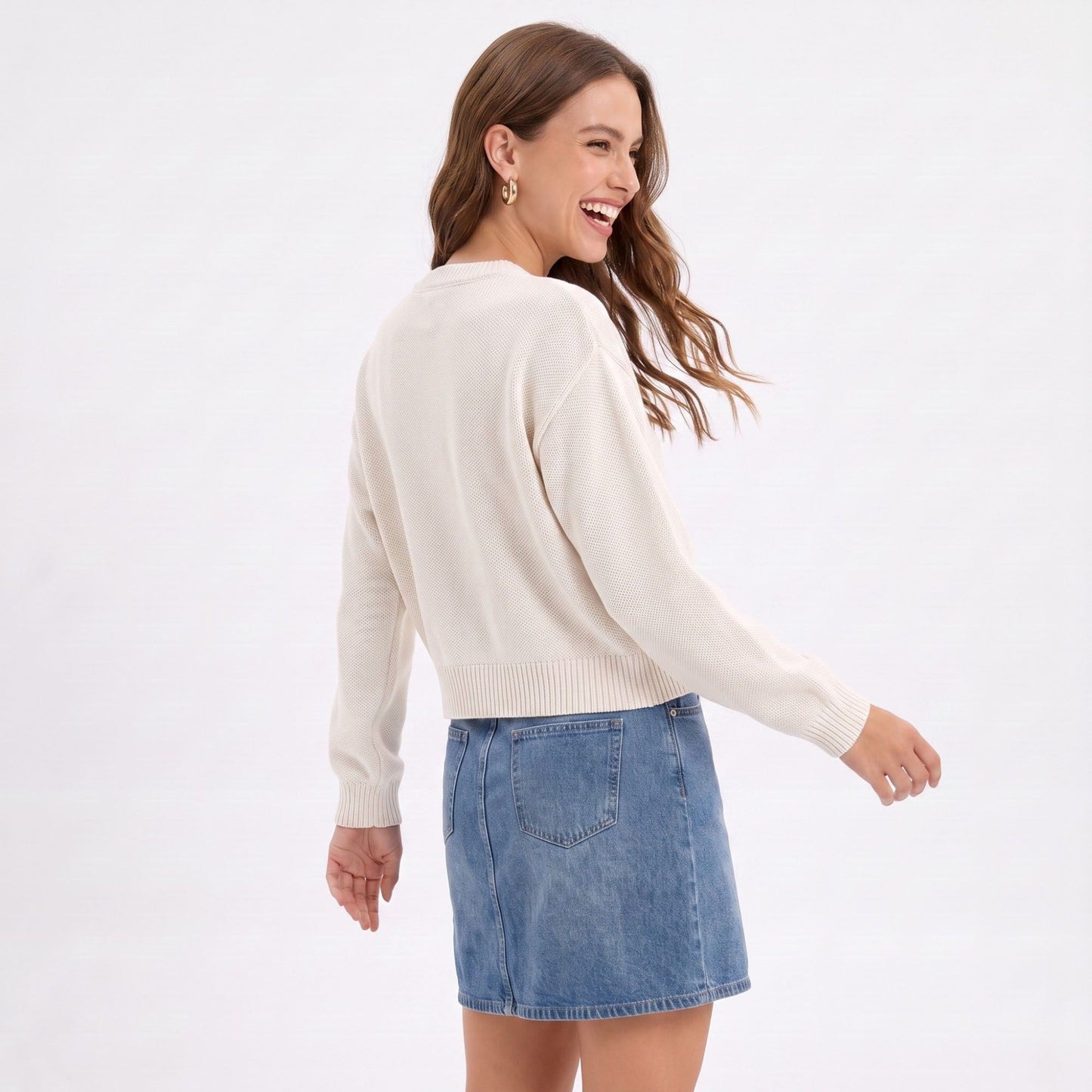 Tie Front Knit Cardigan Sweater with Long Sleeves