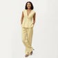 2-Piece Sleeveless V-Neck Peplum Top and Wide Leg Pant Set