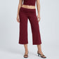 Foldover Waistband Cropped Wide-Leg Trousers Eye-Catching