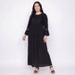 Long Sleeve Button Front Maxi Nightgown Peter Pan Collar Lace Trim Sleep Dress
