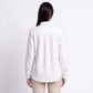 Sequin Denim Shirt Jacket Button Front Long Sleeve Frayed Hem Shacket