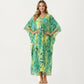 Paisley Print Maxi Dress with V-Neckline Short Sleeves and Relaxed Flowing Silhouette
