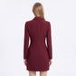 Long Sleeve Button Front Blazer Dress with Notched Collar