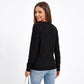 Textured Geometric Crew Neck Long Sleeve Knit Sweater