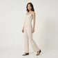 2-Piece Floral Cami Top and Wide Leg Pants Sleepwear Lounge Set with Slim Straps and Relaxed Soft Knit Fit