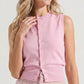 Sleeveless Button-Front Knit Cardigan Vest