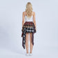 Plaid Tiered High Low Ruffle Mini Skirt with Elastic Waist