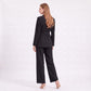 Long Sleeve Blazer and Pants Two Piece Set with Draped Scarf Detail