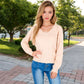 Textured Knit Sweater with Pom Pom Detailing Balloon Sleeves