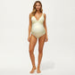 V-Neck Maternity One-Piece Swimsuit with Ruched Sides and Adjustable Straps