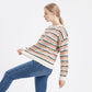 Multicolor Striped Crewneck Long Sleeve Knit Sweater