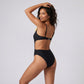 One Piece Swimsuit with Floral Applique Detail and Side Cutout Design