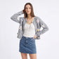3D Floral Pearl Button Fuzzy Knit Cardigan Sweater